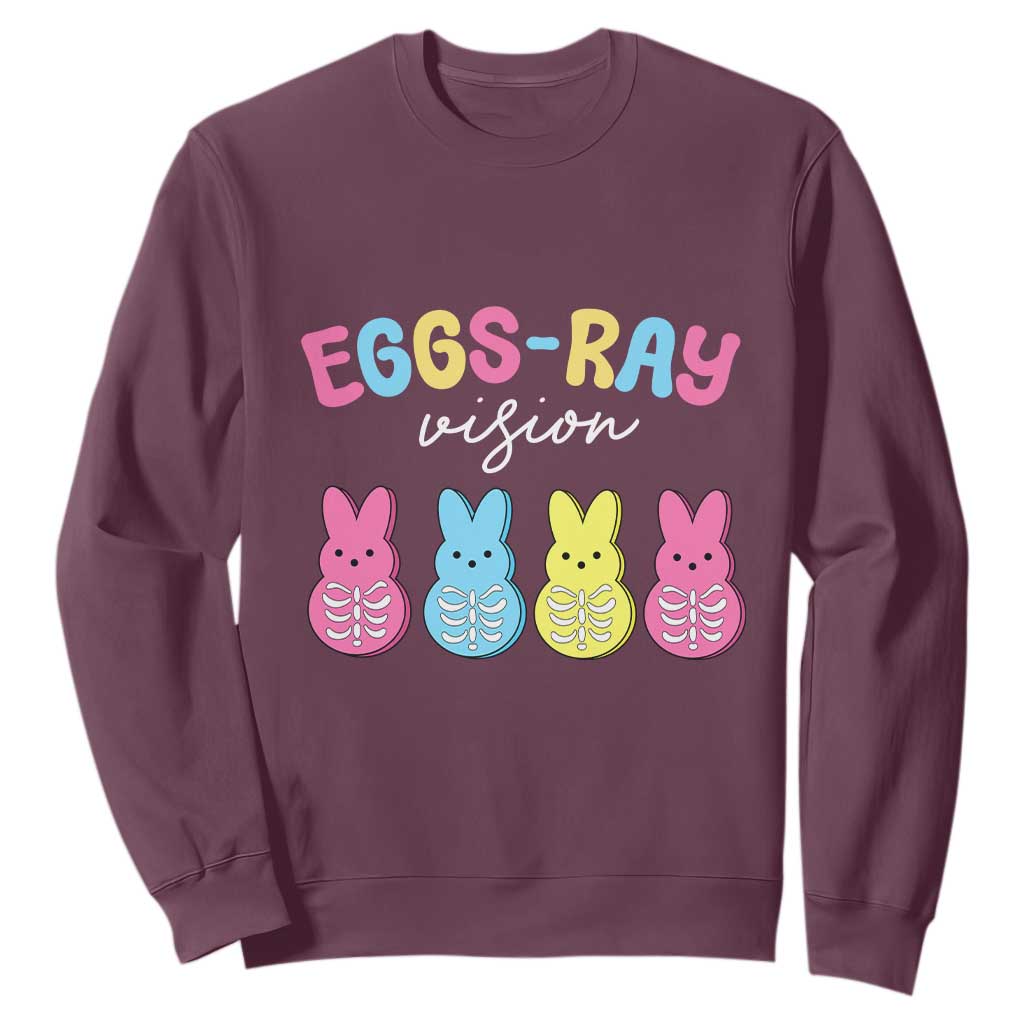 Radiology Easter Sweatshirt Eggs Ray Vision Xray Tech TS10 Maroon Print Your Wear