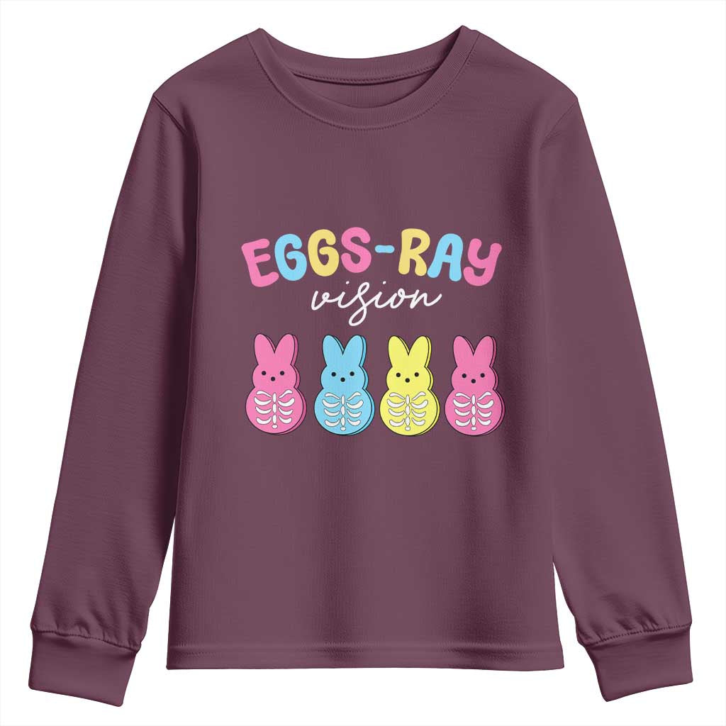 Radiology Easter Youth Sweatshirt Eggs Ray Vision Xray Tech TS10 Maroon Print Your Wear
