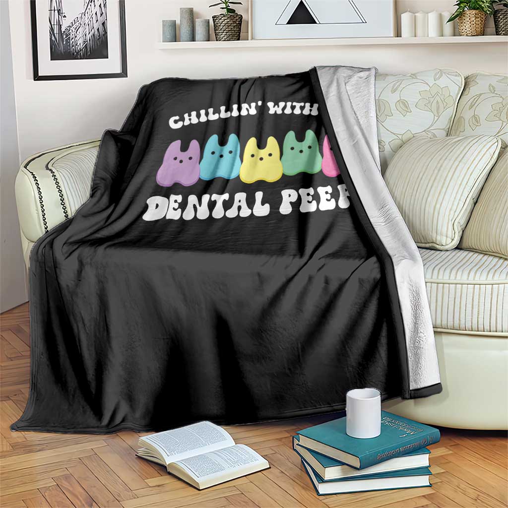 Easter Dental Bunny Throw Blanket Chilling With My Dental Peeps TS10 Print Your Wear