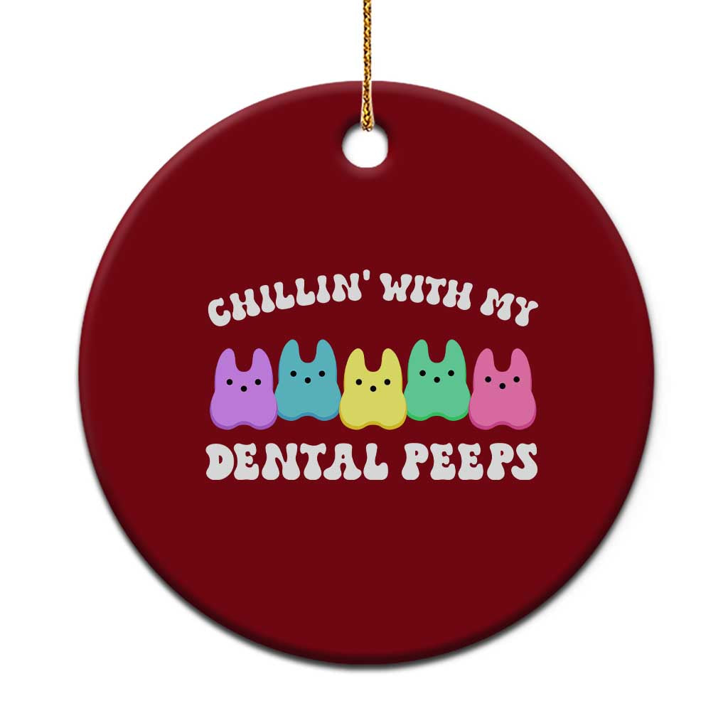 Easter Dental Bunny Ceramic Ornament Chilling With My Dental Peeps TS10 1pc Red Print Your Wear