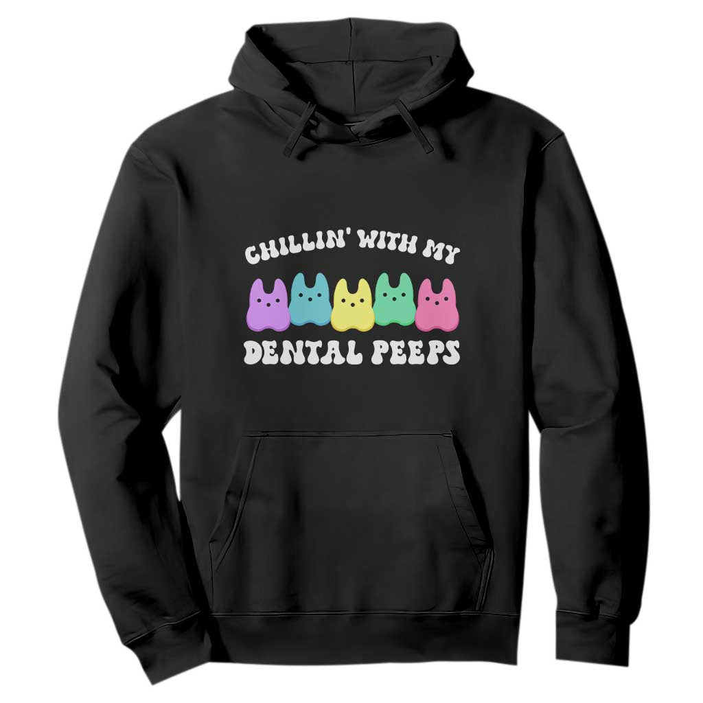 Easter Dental Bunny Hoodie Chilling With My Dental Peeps TS10 Black Print Your Wear