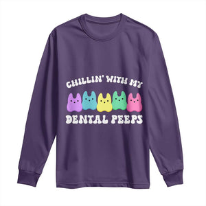 Easter Dental Bunny Long Sleeve Shirt Chilling With My Dental Peeps TS10 Purple Print Your Wear
