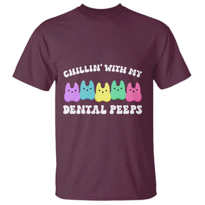 Easter Dental Bunny T Shirt Chilling With My Dental Peeps TS10 Maroon Print Your Wear