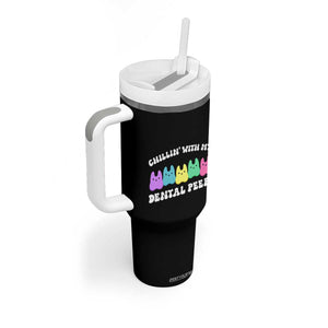 Easter Dental Bunny Tumbler With Handle Chilling With My Dental Peeps TS10 Print Your Wear