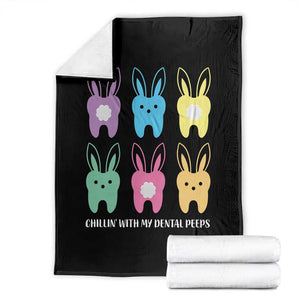 Easter Dentist Throw Blanket Chilling With My Dental Peeps Bunny TS10 Black Print Your Wear