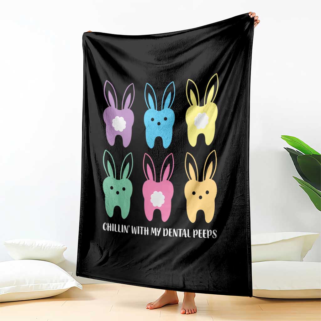 Easter Dentist Throw Blanket Chilling With My Dental Peeps Bunny TS10 Print Your Wear