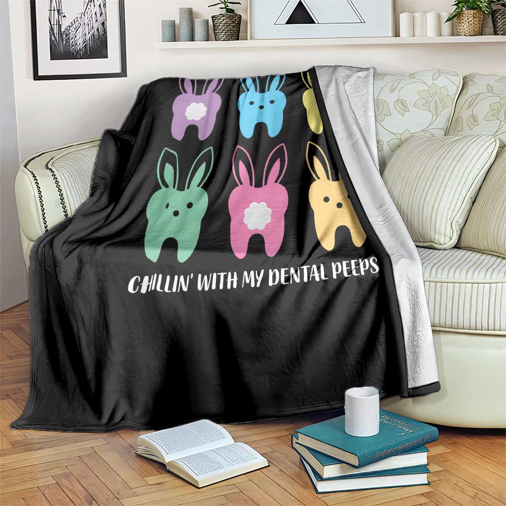 Easter Dentist Throw Blanket Chilling With My Dental Peeps Bunny TS10 Print Your Wear