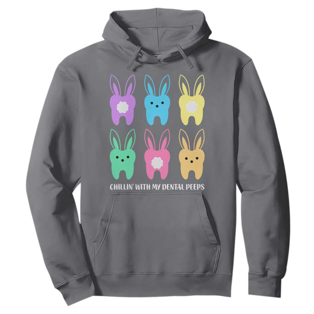Easter Dentist Hoodie Chilling With My Dental Peeps Bunny TS10 Charcoal Print Your Wear