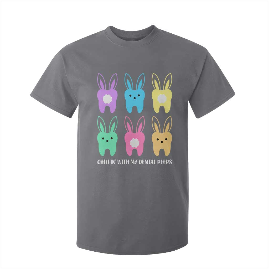 Easter Dentist T Shirt For Kid Chilling With My Dental Peeps Bunny TS10 Charcoal Print Your Wear