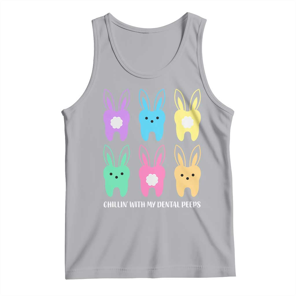 Easter Dentist Tank Top Chilling With My Dental Peeps Bunny TS10 Athletic Heather Print Your Wear