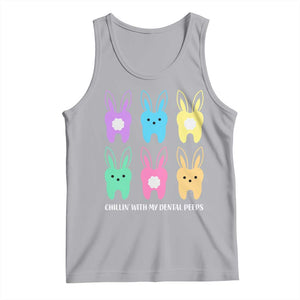 Easter Dentist Tank Top Chilling With My Dental Peeps Bunny TS10 Athletic Heather Print Your Wear