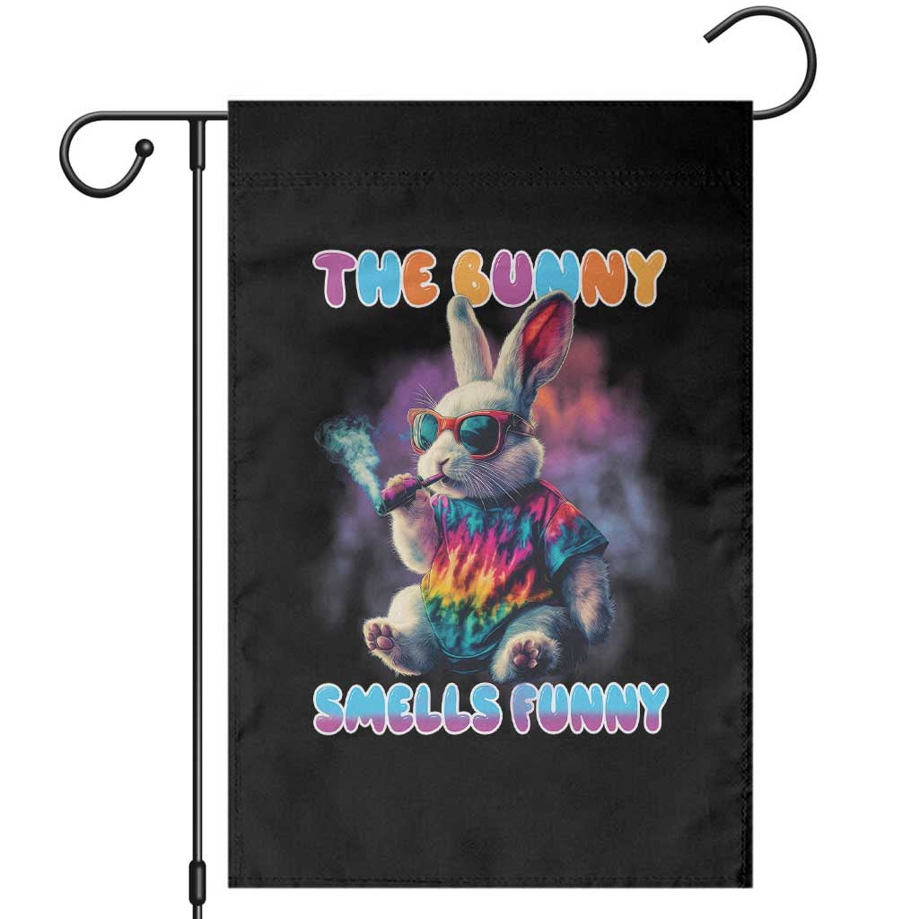 Happy 420 Easter Garden Flag Funny Smoking Easter Bunny Smells Funny Easter TS10 Black Print Your Wear