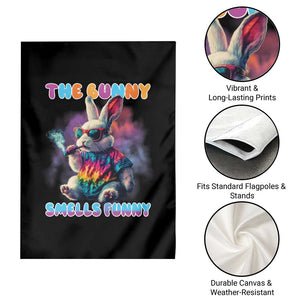 Happy 420 Easter Garden Flag Funny Smoking Easter Bunny Smells Funny Easter TS10 Print Your Wear