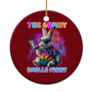 Happy 420 Easter Ceramic Ornament Funny Smoking Easter Bunny Smells Funny Easter TS10 1pc Red Print Your Wear