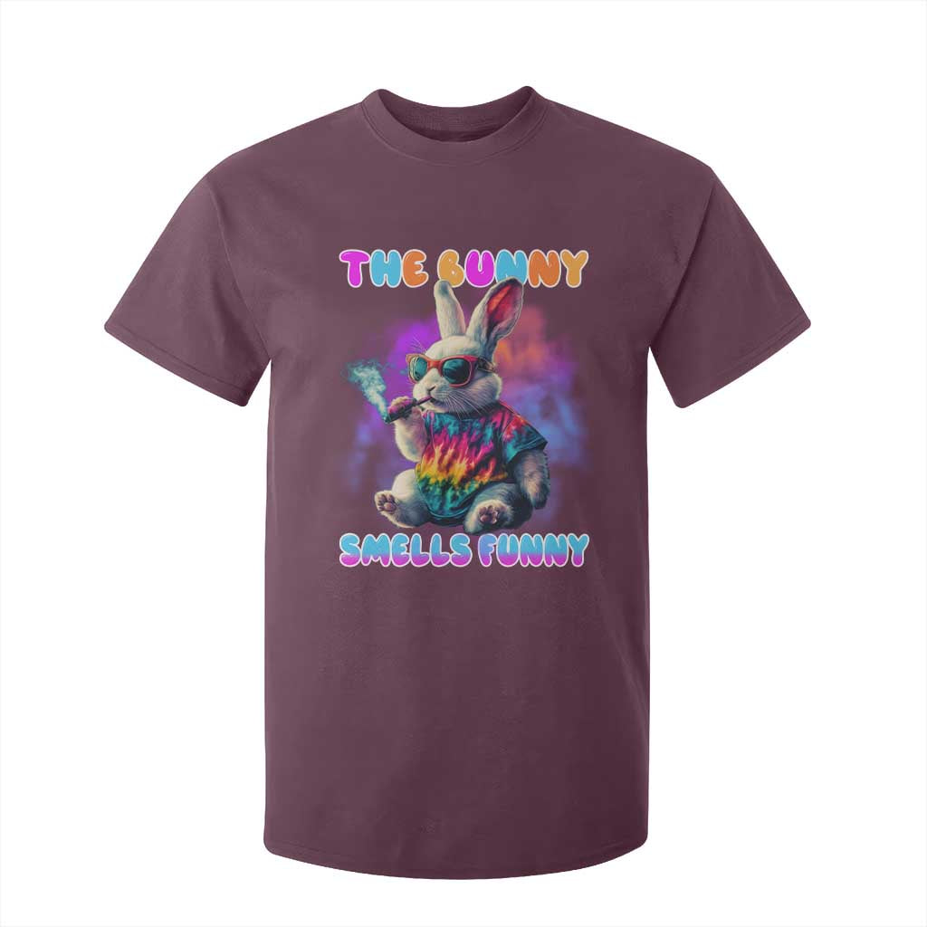 Happy 420 Easter T Shirt For Kid Funny Smoking Easter Bunny Smells Funny Easter TS10 Maroon Print Your Wear