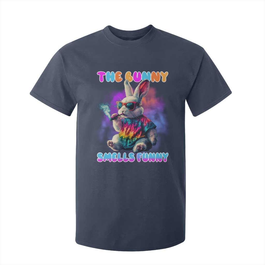 Happy 420 Easter T Shirt For Kid Funny Smoking Easter Bunny Smells Funny Easter TS10 Navy Print Your Wear