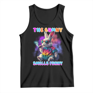 Happy 420 Easter Tank Top Funny Smoking Easter Bunny Smells Funny Easter TS10 Black Print Your Wear
