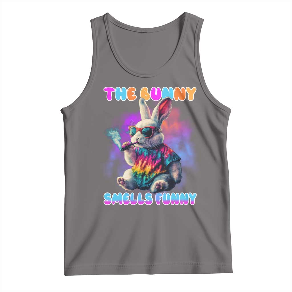 Happy 420 Easter Tank Top Funny Smoking Easter Bunny Smells Funny Easter TS10 Deep Heather Print Your Wear