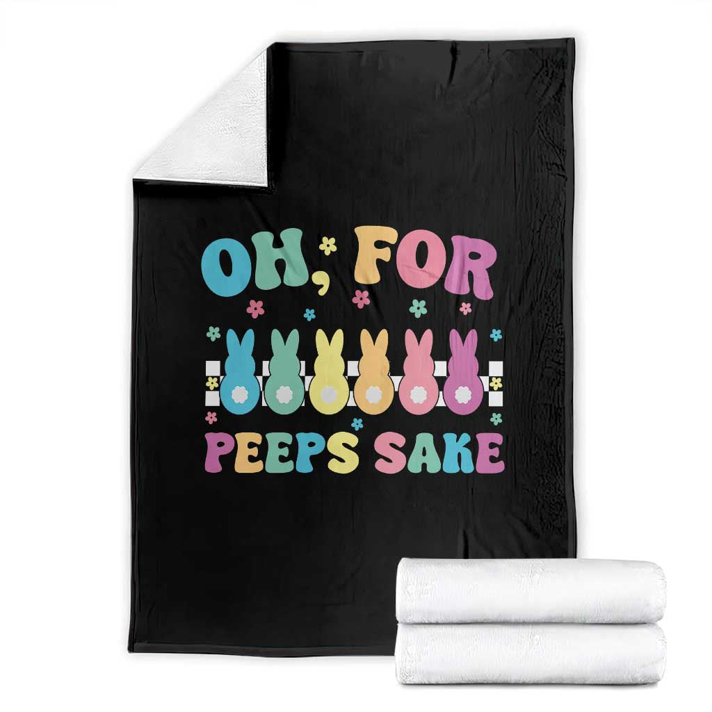Oh For Peeps Sake Easter Bunny Throw Blanket TS10 Black Print Your Wear