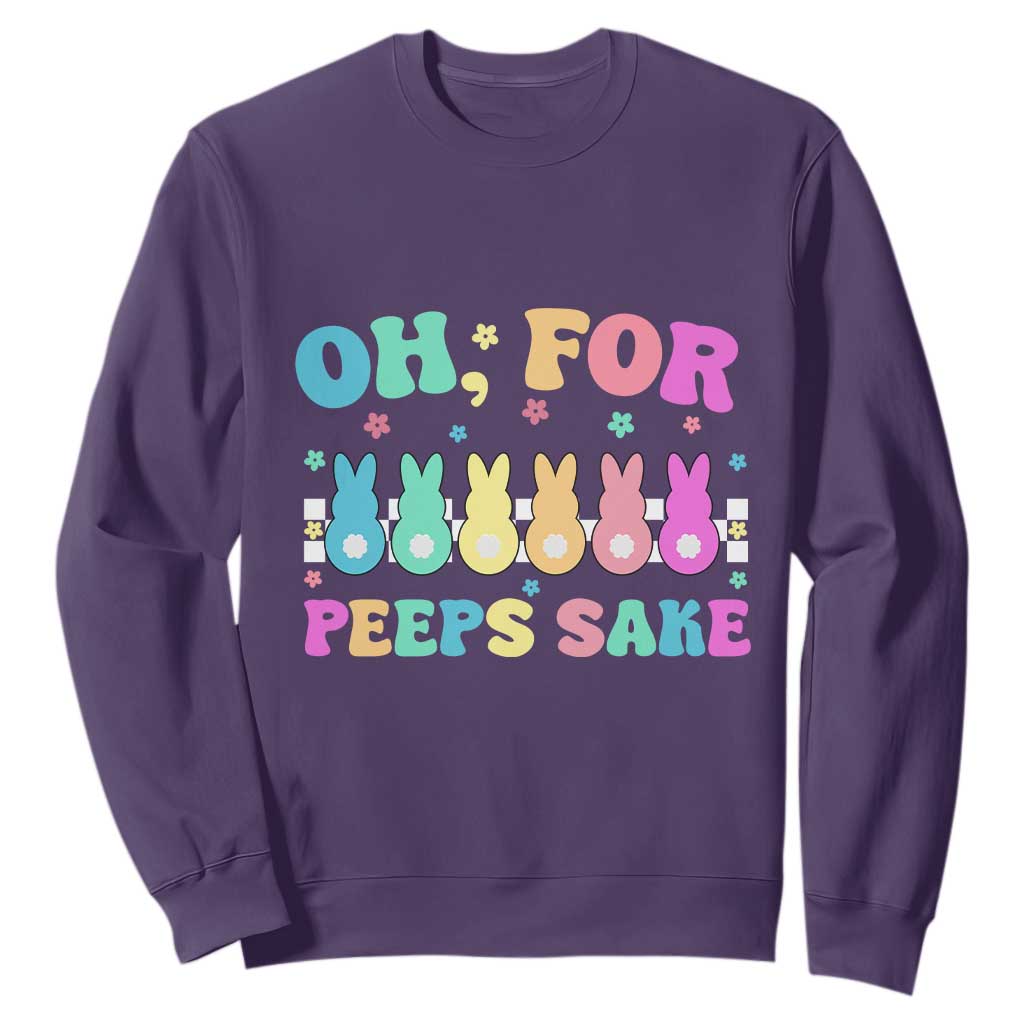 Oh For Peeps Sake Easter Bunny Sweatshirt TS10 Purple Print Your Wear