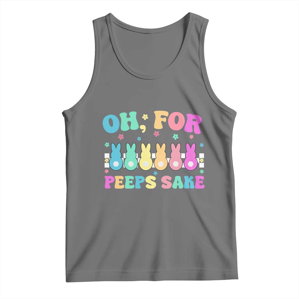 Oh For Peeps Sake Easter Bunny Tank Top TS10 Black Heather Print Your Wear