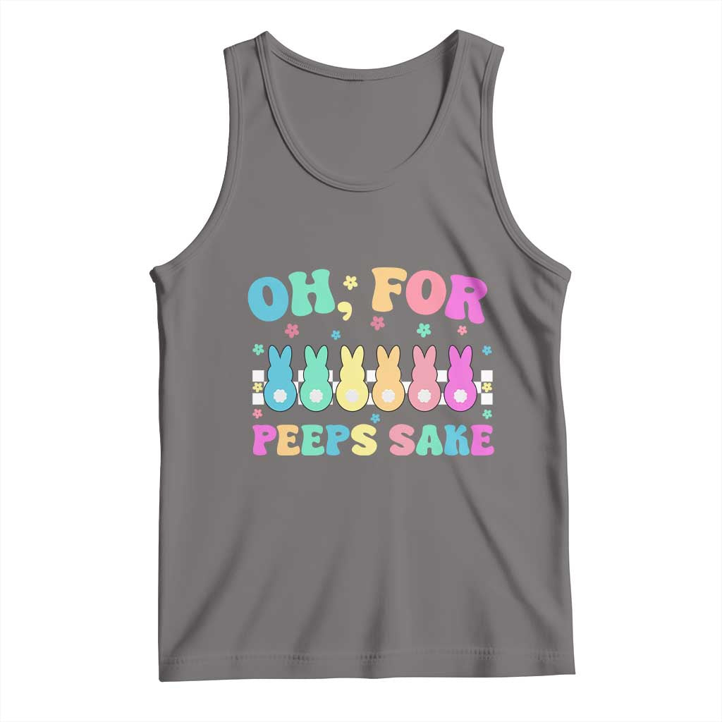 Oh For Peeps Sake Easter Bunny Tank Top TS10 Deep Heather Print Your Wear