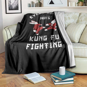 Every Bunny Was Kung Fu Fighting Throw Blanket Funny Cool Easter Graphic TS10 Print Your Wear
