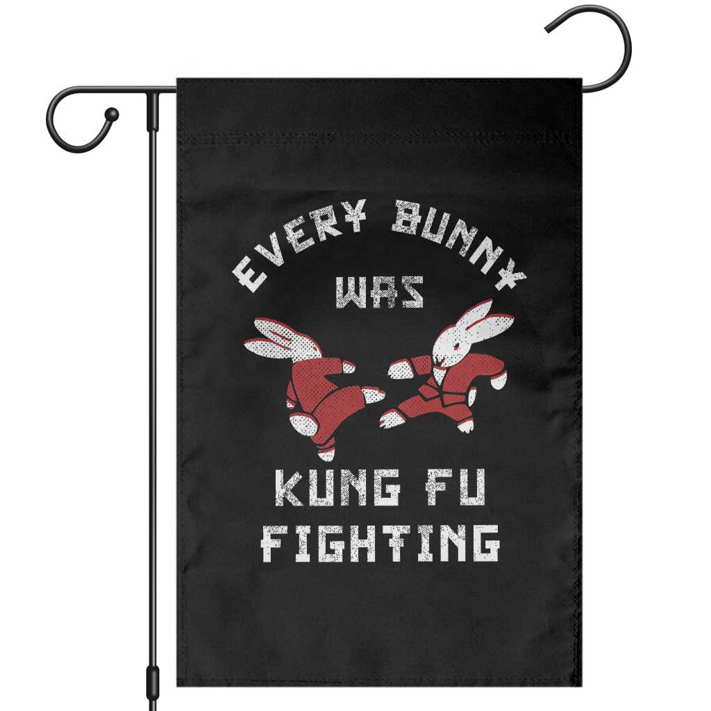 Every Bunny Was Kung Fu Fighting Garden Flag Funny Cool Easter Graphic TS10 Black Print Your Wear