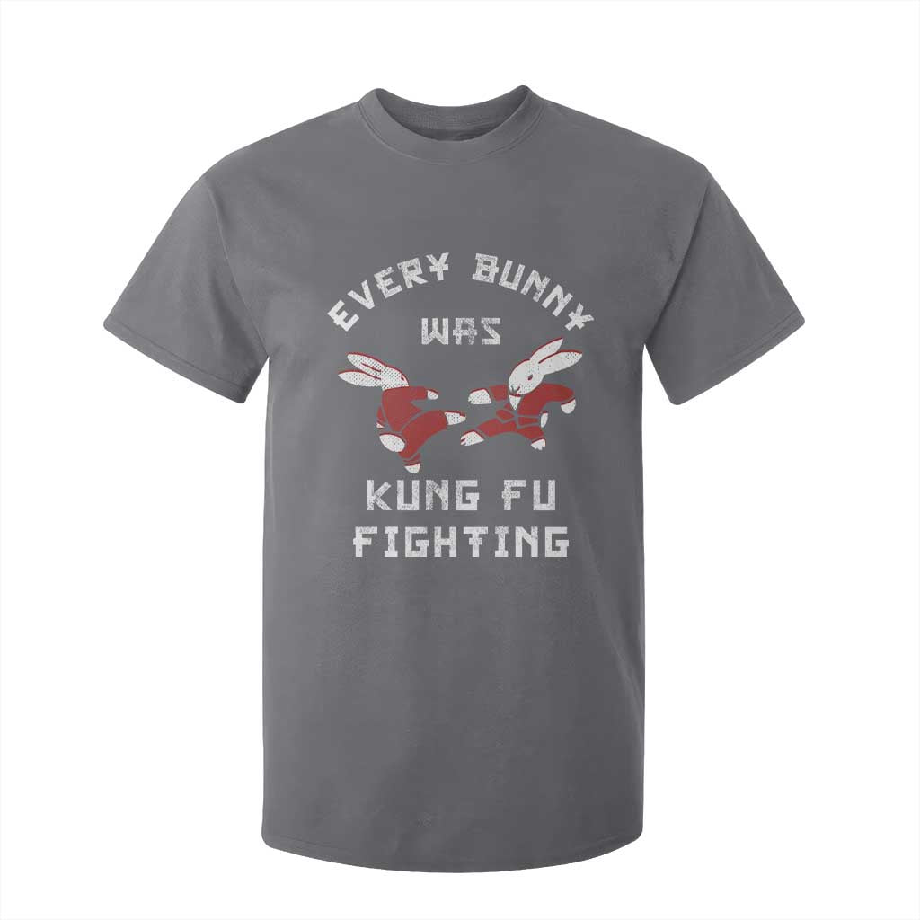 Every Bunny Was Kung Fu Fighting T Shirt For Kid Funny Cool Easter Graphic TS10 Charcoal Print Your Wear
