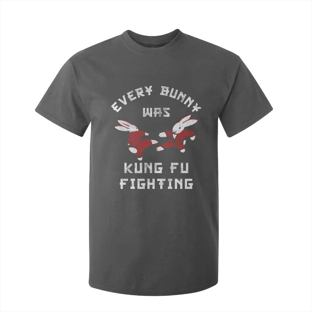 Every Bunny Was Kung Fu Fighting T Shirt For Kid Funny Cool Easter Graphic TS10 Dark Heather Print Your Wear