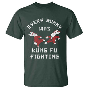 Every Bunny Was Kung Fu Fighting T Shirt Funny Cool Easter Graphic TS10 Dark Forest Green Print Your Wear