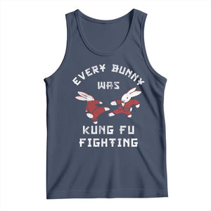 Every Bunny Was Kung Fu Fighting Tank Top Funny Cool Easter Graphic TS10 Navy Print Your Wear