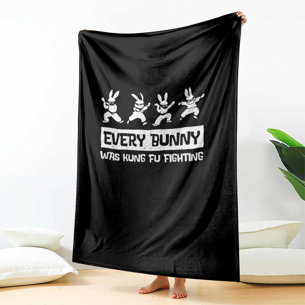 Bunny Kung Fu Fighting Throw Blanket Funny Easter Vintage Graphic TS10 Print Your Wear