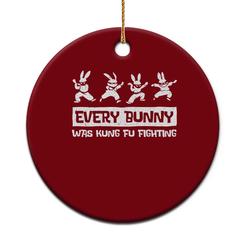 Bunny Kung Fu Fighting Ceramic Ornament Funny Easter Vintage Graphic TS10 1pc Red Print Your Wear