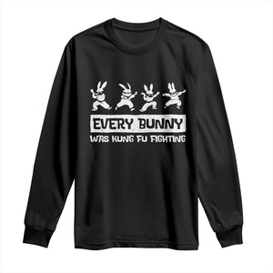 Bunny Kung Fu Fighting Long Sleeve Shirt Funny Easter Vintage Graphic TS10 Black Print Your Wear