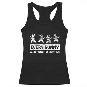 Bunny Kung Fu Fighting Racerback Tank Top Funny Easter Vintage Graphic TS10 Black Print Your Wear