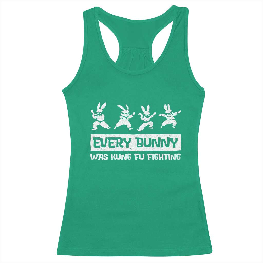 Bunny Kung Fu Fighting Racerback Tank Top Funny Easter Vintage Graphic TS10 Irish Green Print Your Wear