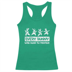 Bunny Kung Fu Fighting Racerback Tank Top Funny Easter Vintage Graphic TS10 Irish Green Print Your Wear