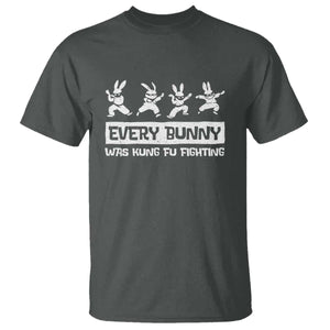 Bunny Kung Fu Fighting T Shirt Funny Easter Vintage Graphic TS10 Dark Heather Print Your Wear