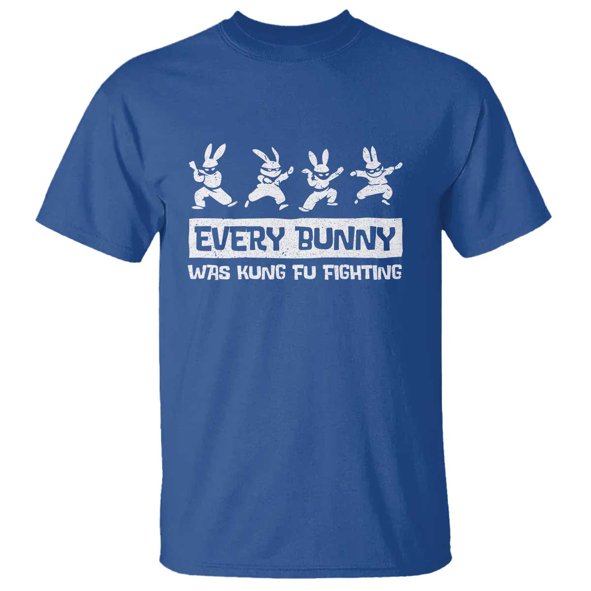 Bunny Kung Fu Fighting T Shirt Funny Easter Vintage Graphic TS10 Royal Blue Print Your Wear