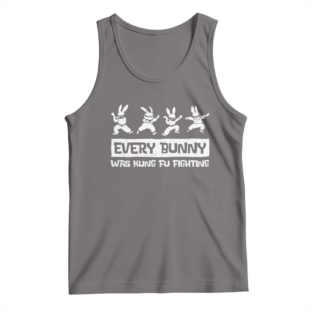 Bunny Kung Fu Fighting Tank Top Funny Easter Vintage Graphic TS10 Deep Heather Print Your Wear