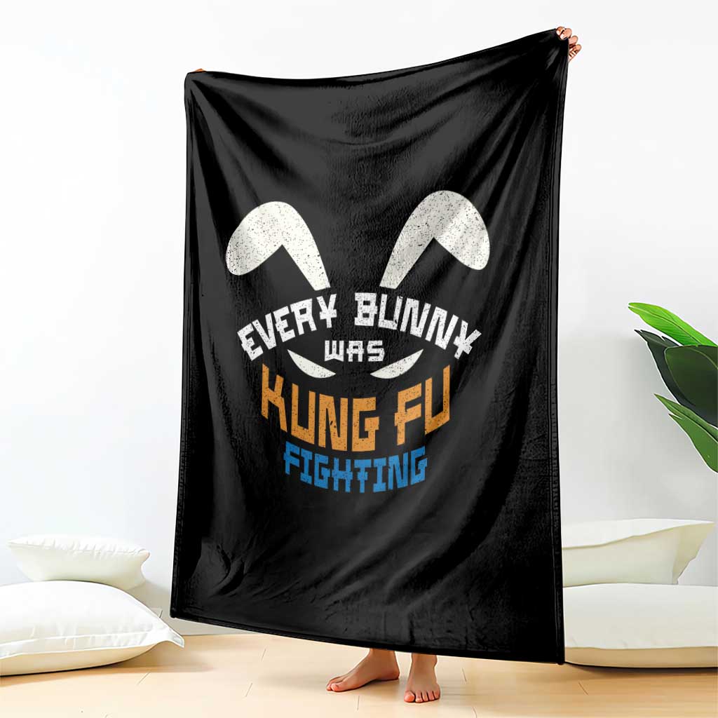 Every Bunny Was Kung Fu Fighting Throw Blanket Funny Easter Vintage Rabbit Face TS10 Print Your Wear