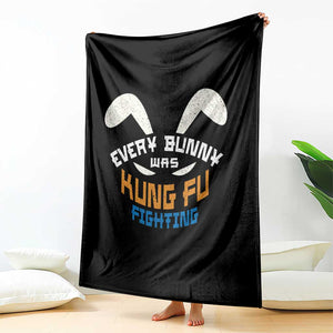 Every Bunny Was Kung Fu Fighting Throw Blanket Funny Easter Vintage Rabbit Face TS10 Print Your Wear