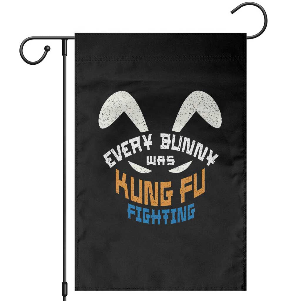 Every Bunny Was Kung Fu Fighting Garden Flag Funny Easter Vintage Rabbit Face TS10 Black Print Your Wear