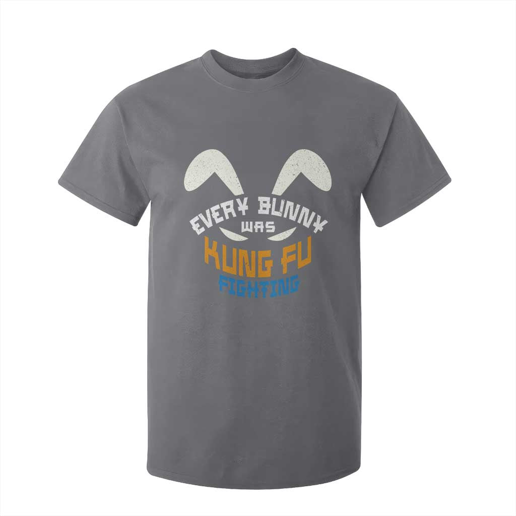 Every Bunny Was Kung Fu Fighting T Shirt For Kid Funny Easter Vintage Rabbit Face TS10 Charcoal Print Your Wear