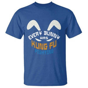 Every Bunny Was Kung Fu Fighting T Shirt Funny Easter Vintage Rabbit Face TS10 Royal Blue Print Your Wear