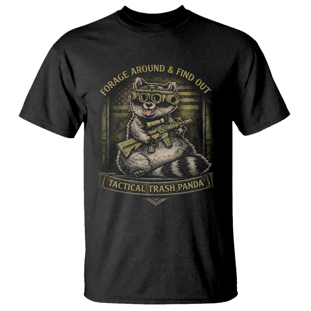 Tactical Trash Panda T Shirt Funny Raccoon Military Graphic Patriotic Veteran TS10 Black Print Your Wear