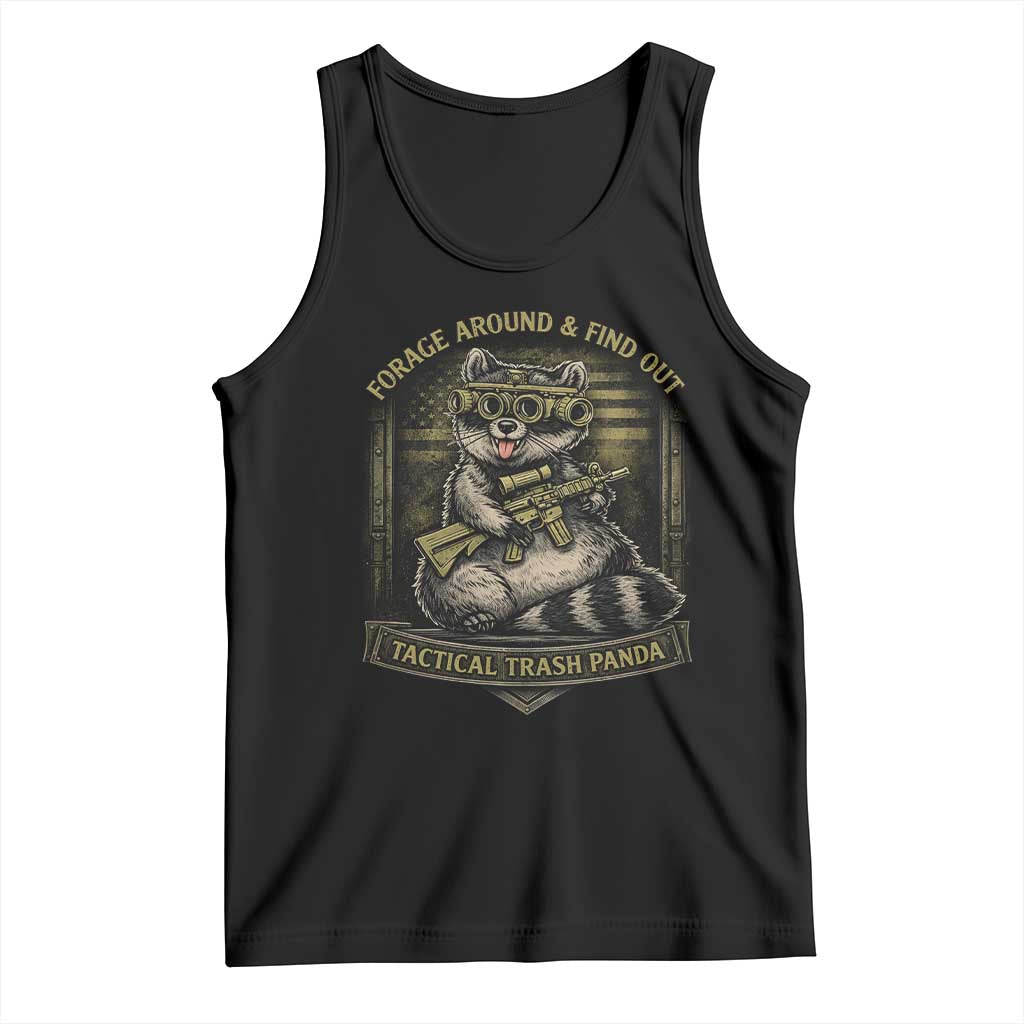 Tactical Trash Panda Tank Top Funny Raccoon Military Graphic Patriotic Veteran TS10 Black Print Your Wear