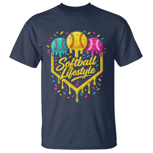 Softball Drip T Shirt Ice Cream Sprinkles Softball Life Style TS10 Navy Print Your Wear
