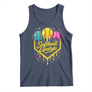 Softball Drip Tank Top Ice Cream Sprinkles Softball Life Style TS10 Navy Print Your Wear